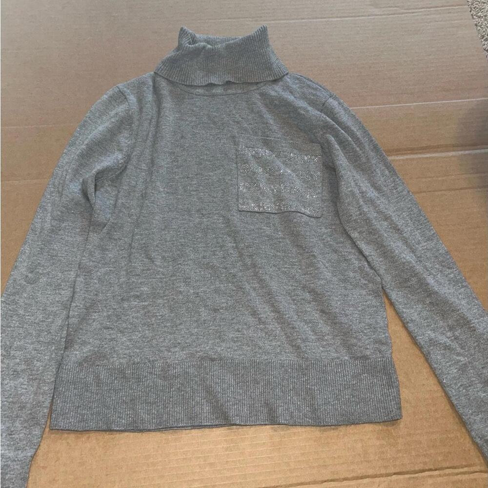Gray Turtleneck Sweater with Pocket DKNY NWOT